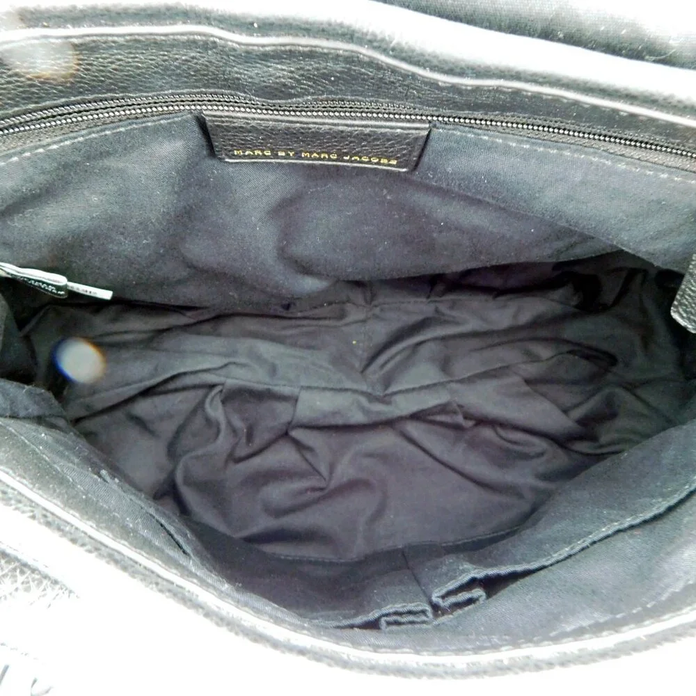 MARC JACOBS Black Leather Cross Body Messenger Bag Shoulder Bag Tote